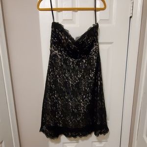 White House Black Market strapless lace dress